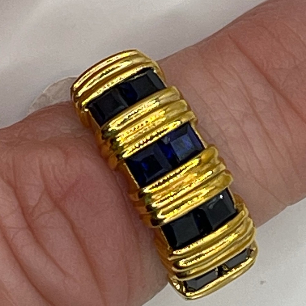 Black Onyx  Pattern Ring (#40)